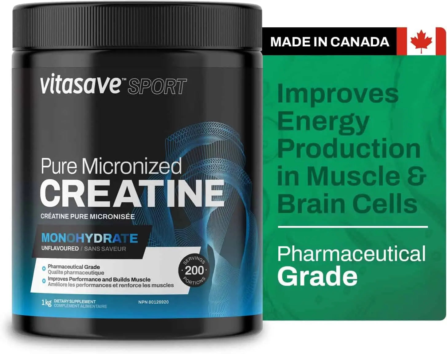 Pure Micronized Creatine Monohydrate –  Muscle Growth, Strength & Recovery Vitasave