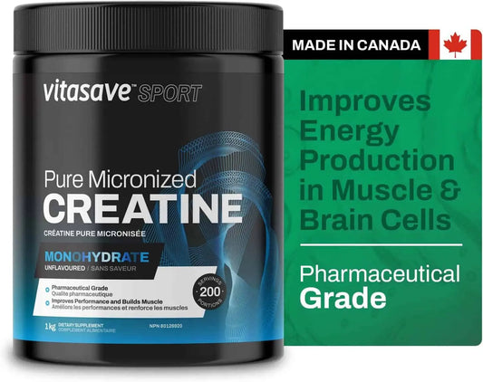 Pure Micronized Creatine Monohydrate –  Muscle Growth, Strength & Recovery Vitasave