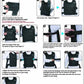 Instructions for wearing a weight vest with step-by-step diagrams.