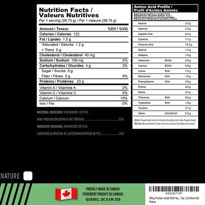 ProteinCo Grass-Fed Whey Protein Powder – 4lb (23g Protein/Serving, Gluten-Free, Made in Canada)
