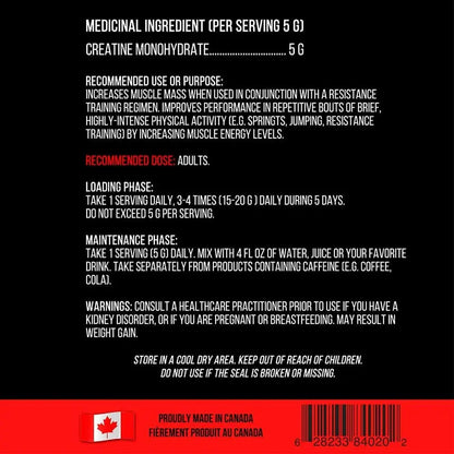 Back label of a supplement container with text and a red border