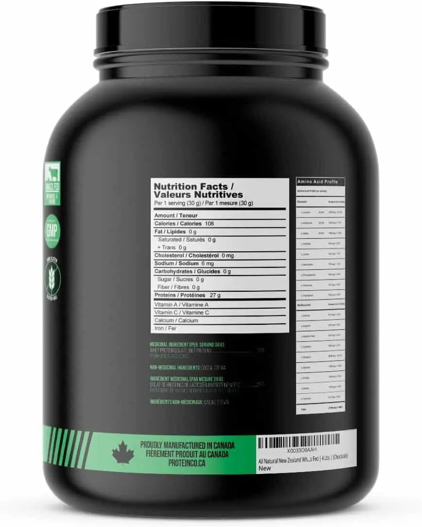 Black supplement container with nutrition facts label on a white background