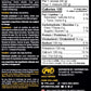 Nutrition facts label for a protein product with PVL logo