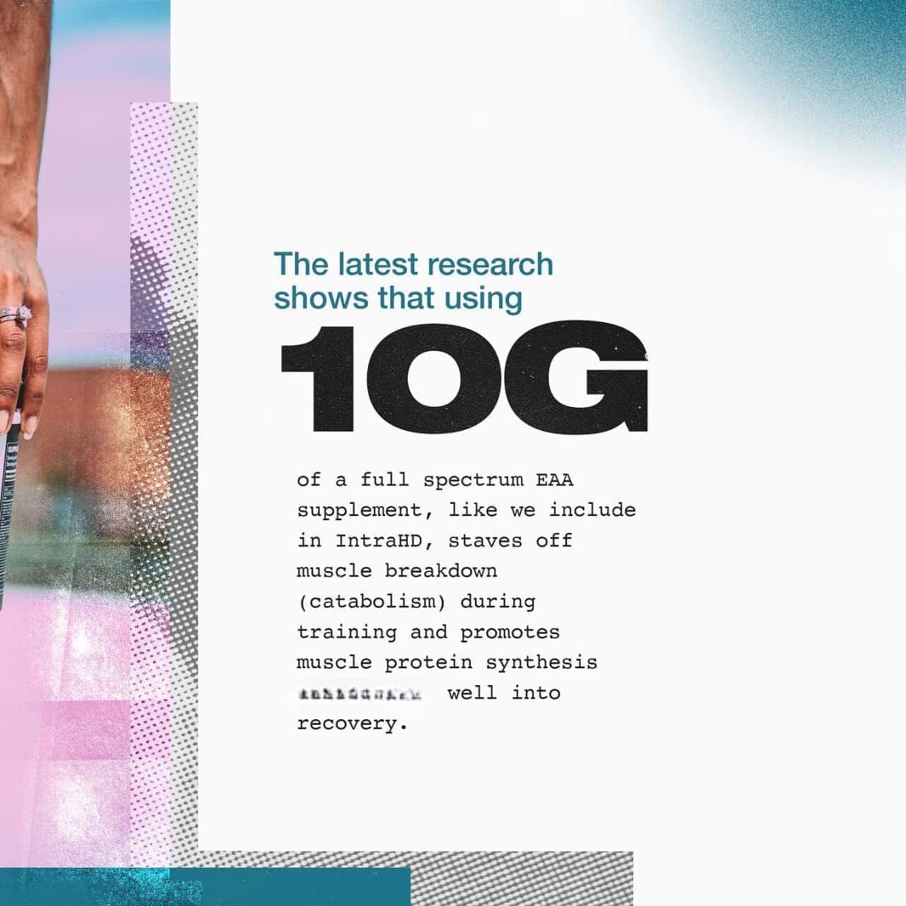 Advertisement for a full spectrum EAA supplement with text and abstract design elements.