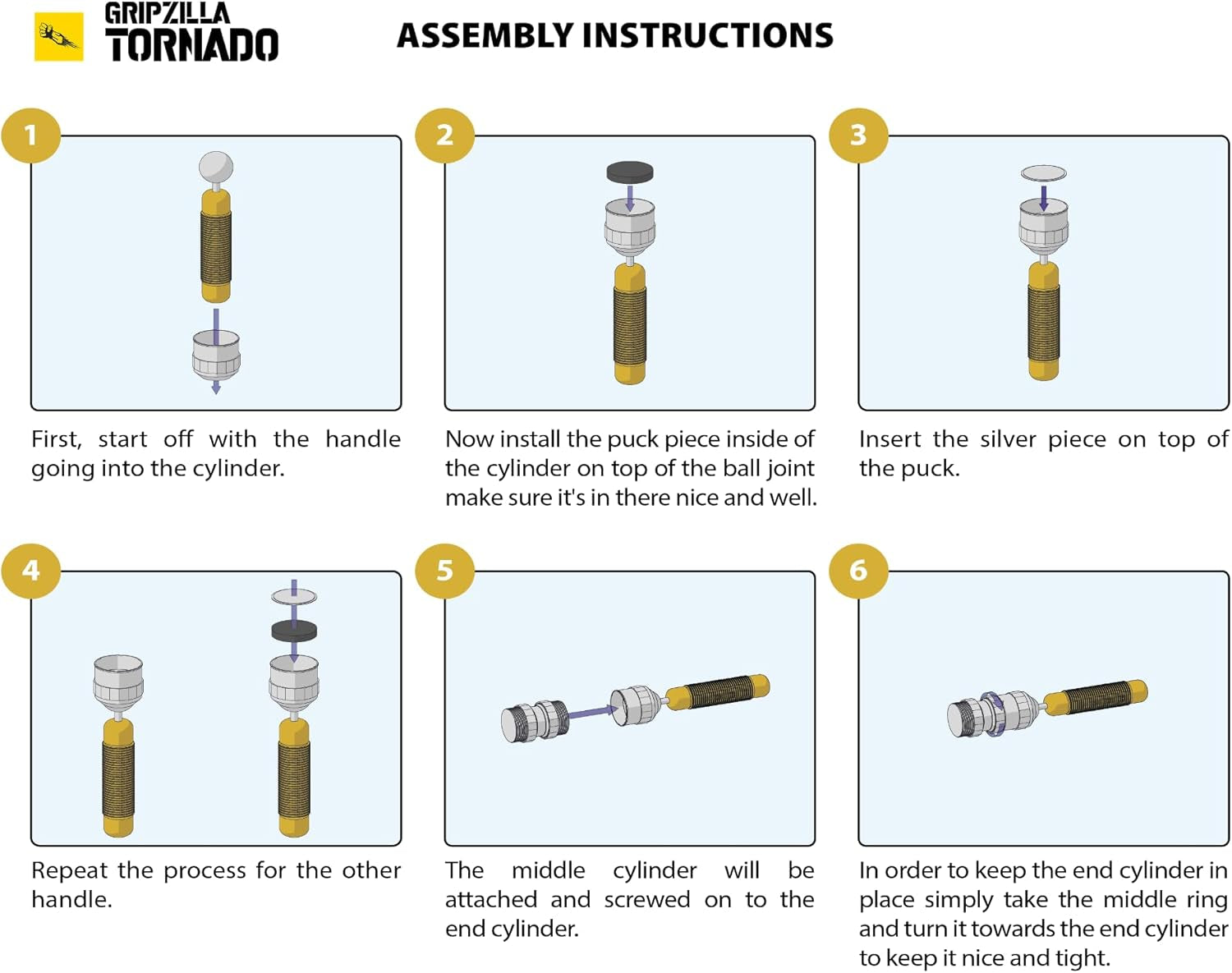 Step-by-step assembly instructions for a product with labeled steps and illustrations.