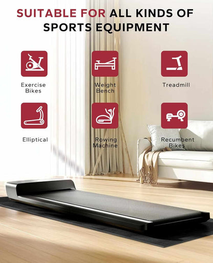 Exercise Equipment Mats – 6-Piece Interlocking Rubber & EVA Foam Tiles (24 sq ft) | Heavy-Duty Non-Slip Home Gym Flooring for Weightlifting, Cardio & Fitness Equipment FitCore Supply