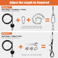 Instructions for adjusting steel rope length using a carabiner and chain or adjust tools.