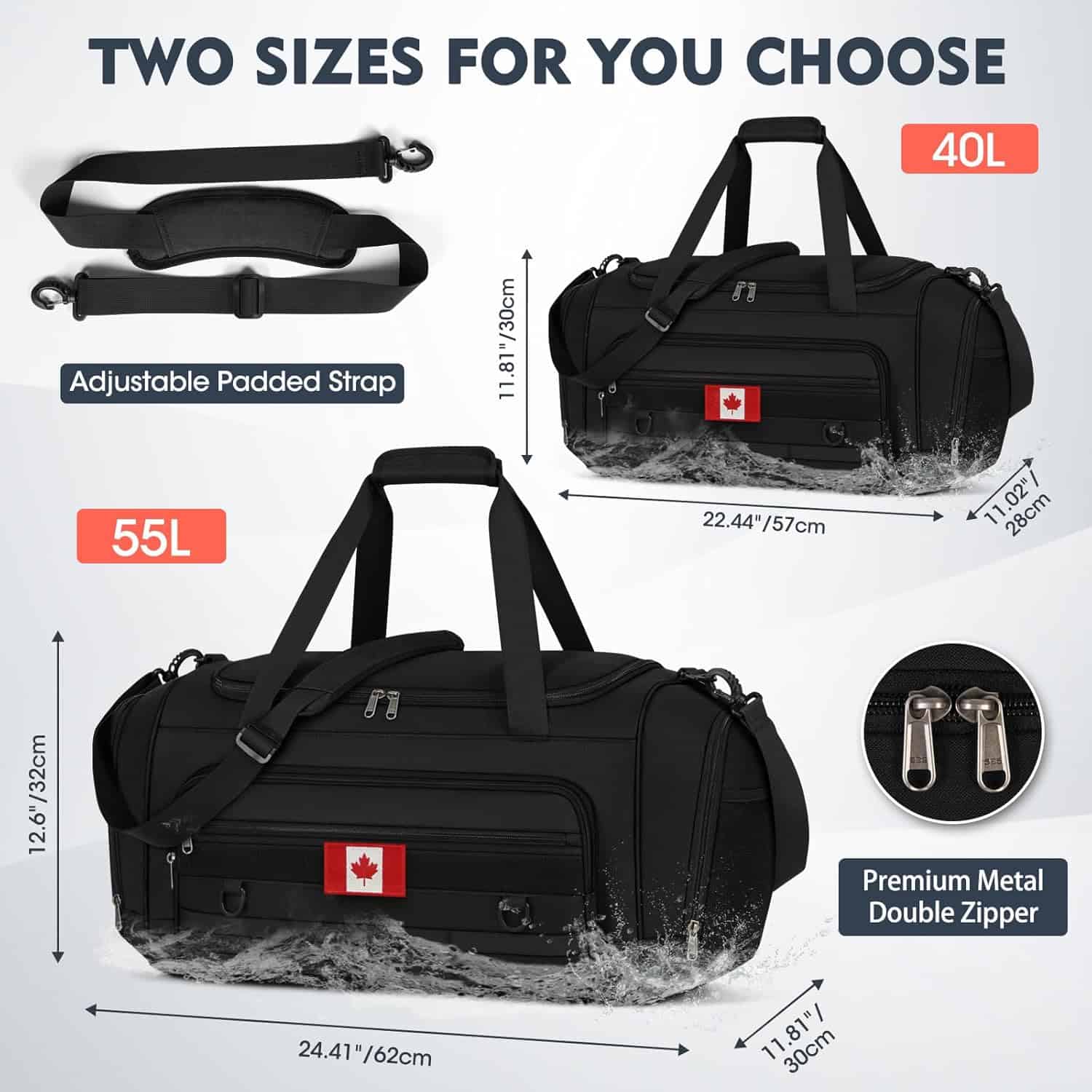 NUBILY Waterproof Gym Bag for Men – 40L/55L Large Sports Travel Duffle with Shoes Compartment