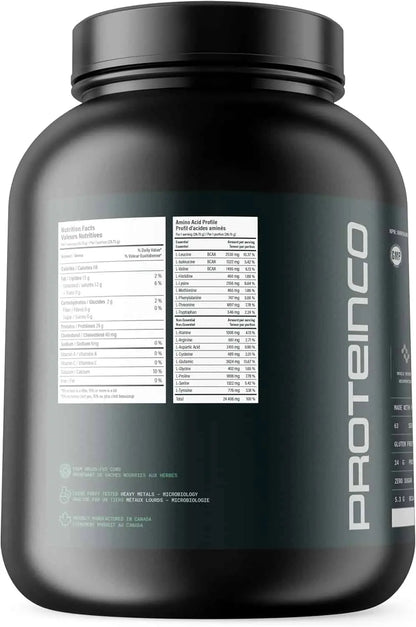 ProteinCo Grass-Fed Whey Protein Powder – 4lb (23g Protein/Serving, Gluten-Free, Made in Canada)