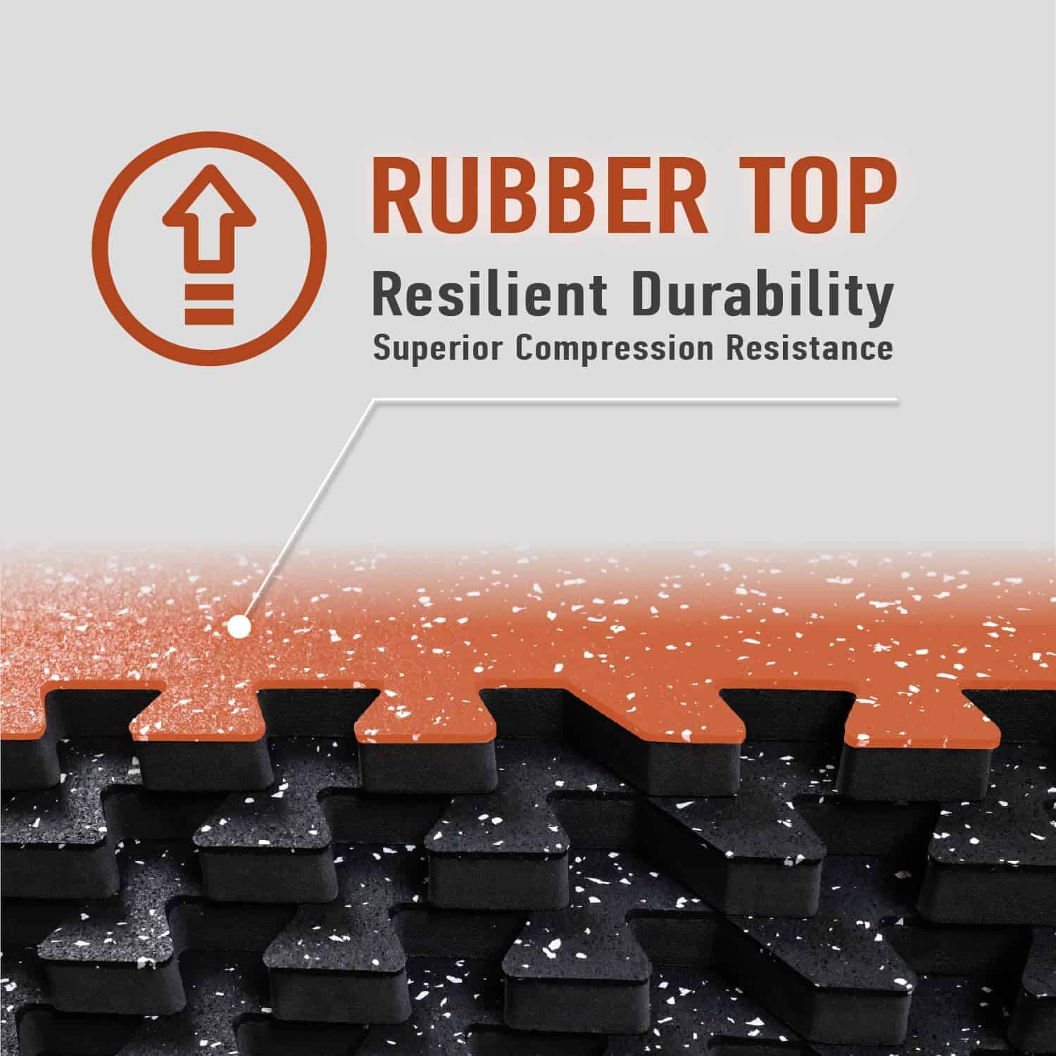 AIRHOP Interlocking Gym Floor Mats – 48 Sq Ft, Rubber Top & EVA Foam, 0.56” Thick AIRHOP