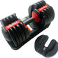52.5 Lb Adjustable Dumbbell: Adjusts from 5-52.5 Lbs ; 15 Adjustable Weight Settings, COMPACT, SPACE EFFICIENT and EASY to USE