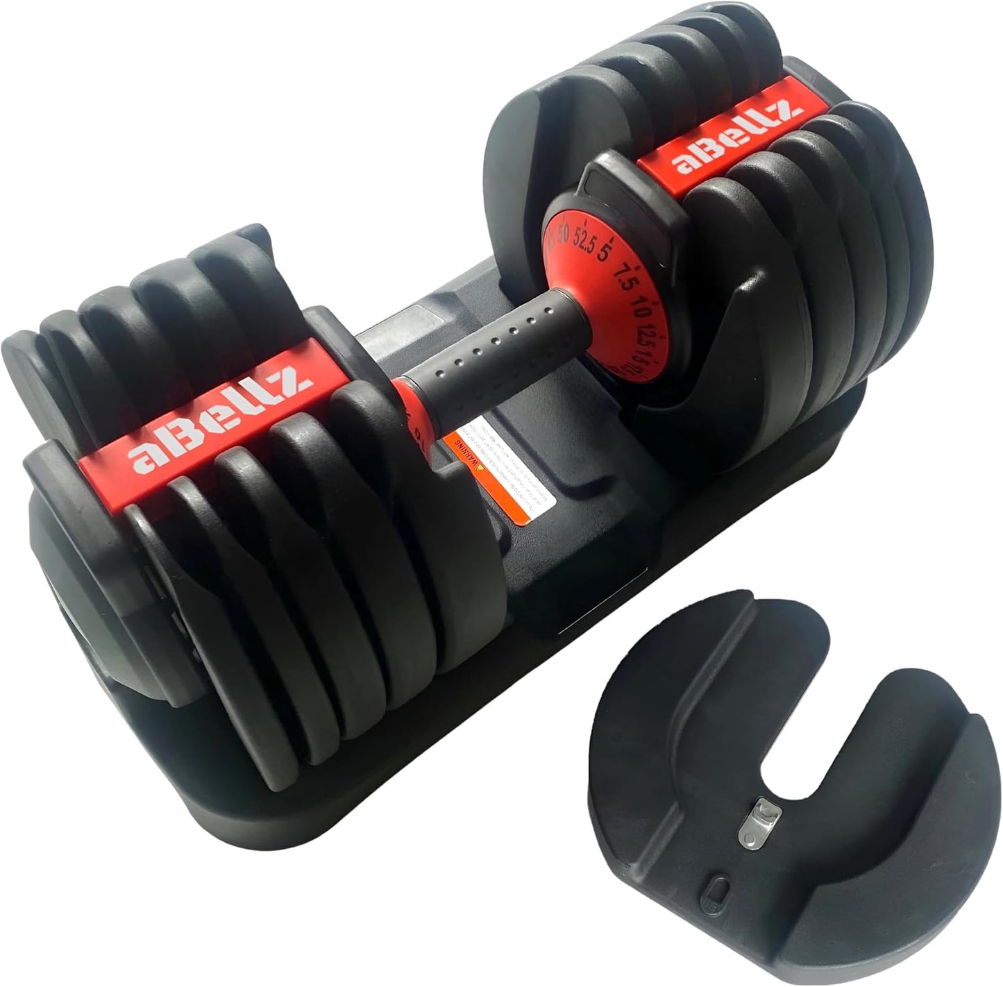52.5 Lb Adjustable Dumbbell: Adjusts from 5-52.5 Lbs ; 15 Adjustable Weight Settings, COMPACT, SPACE EFFICIENT and EASY to USE