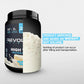 Revol Nutra high protein powder container with text on a light gray background