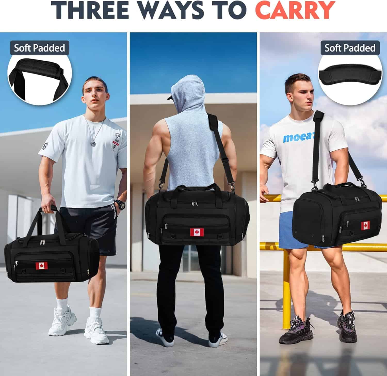 NUBILY Waterproof Gym Bag for Men – 40L/55L Large Sports Travel Duffle with Shoes Compartment