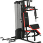 Black and red weight lifting machine on a white background