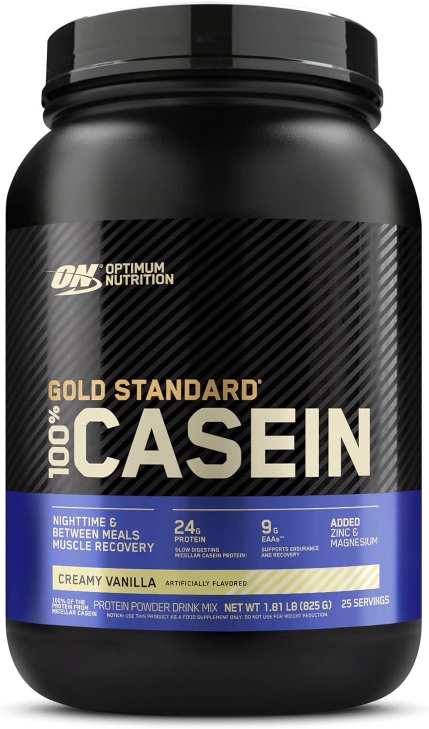 Optimum Nutrition Gold Standard 100% Casein protein powder container