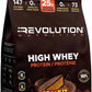 Revolution Nutrition High Whey Protein package with peanut butter cup flavor on a white background
