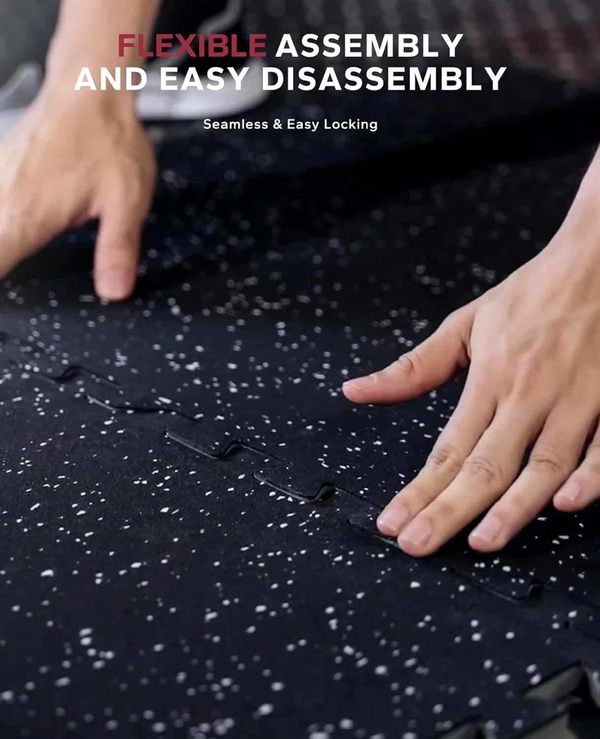 Exercise Equipment Mats – 6-Piece Interlocking Rubber & EVA Foam Tiles (24 sq ft) | Heavy-Duty Non-Slip Home Gym Flooring for Weightlifting, Cardio & Fitness Equipment FitCore Supply