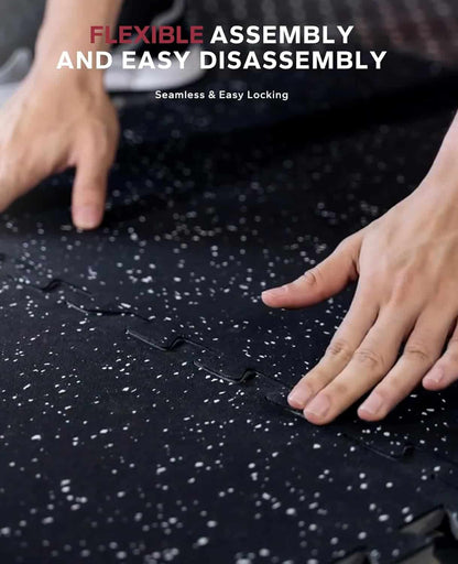 Exercise Equipment Mats – 6-Piece Interlocking Rubber & EVA Foam Tiles (24 sq ft) | Heavy-Duty Non-Slip Home Gym Flooring for Weightlifting, Cardio & Fitness Equipment FitCore Supply