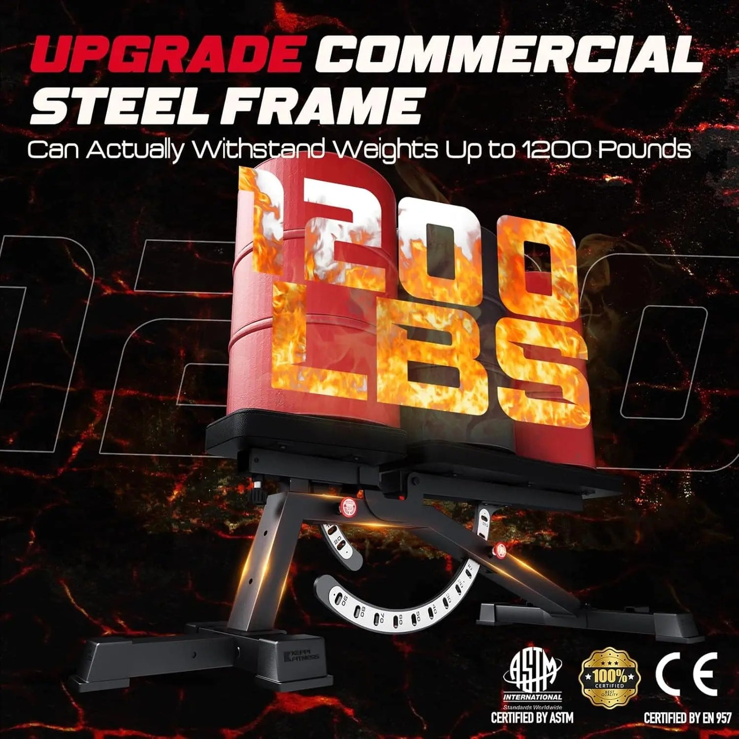 Heavy-duty weightlifting platform with '2000 lbs' display on a dark background