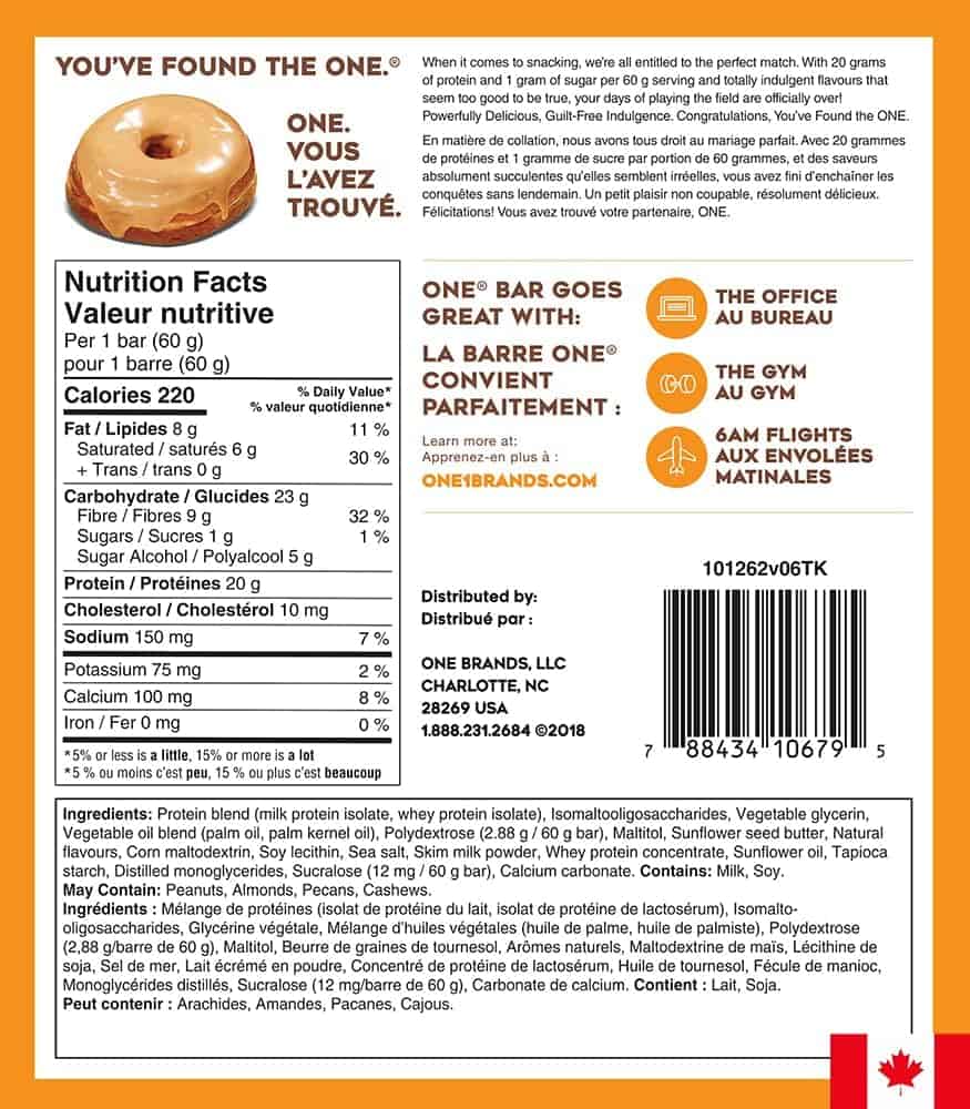 ONE Protein Bars – Reese’s Peanut Butter Flavor – 18g Protein, 3g Sugar – Gluten-Free – 12 Pack x 60g