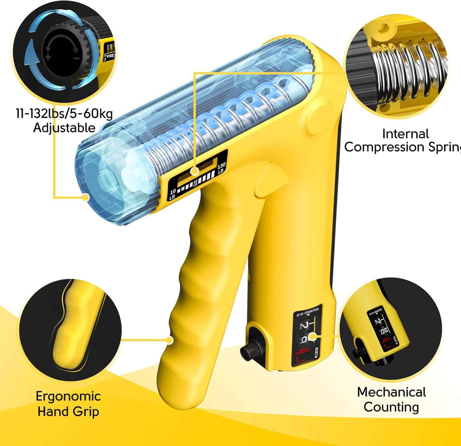 Hand Grip Strength Trainer Kit – 6 Pack Adjustable Resistance FitCore Supply