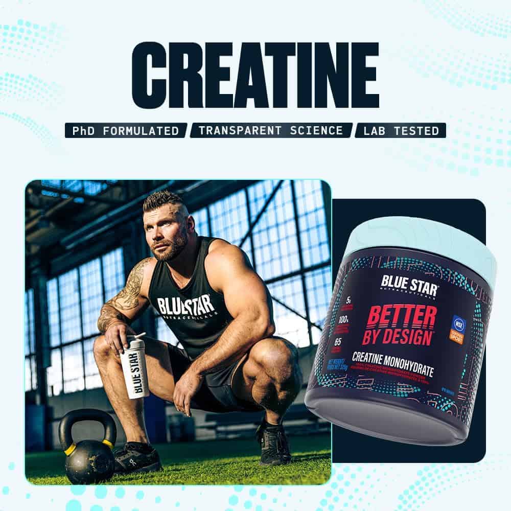 Blue Star Nutraceuticals Creatine Monohydrate Powder – 325g, 65 Servings – NSF Certified for Sport Blue Star Nutraceuticals