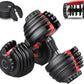 52.5 Lb Adjustable Dumbbell: Adjusts from 5-52.5 Lbs ; 15 Adjustable Weight Settings, COMPACT, SPACE EFFICIENT and EASY to USE
