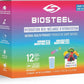Biosteel hydration mix packaging with colorful design and product details.