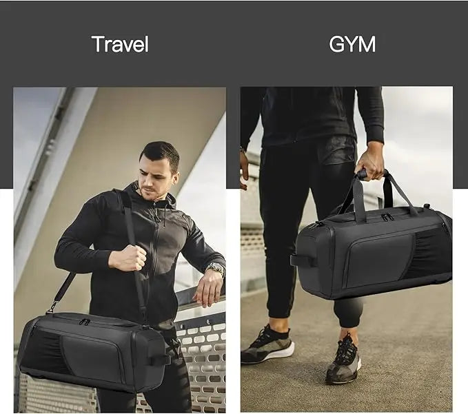 Waterproof 3-in-1 Gym Duffle Bag – Large 40L Sports, Travel & Overnight Bag with Shoe Compartment & Wet Pocket for Men & Women Moulyan