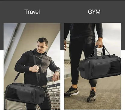 Waterproof 3-in-1 Gym Duffle Bag – Large 40L Sports, Travel & Overnight Bag with Shoe Compartment & Wet Pocket for Men & Women Moulyan