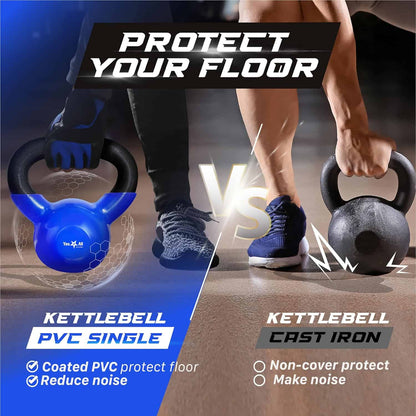 Yes4All Vinyl Coated Cast Iron Kettlebell – 5 to 50 lb Weights Yes4All