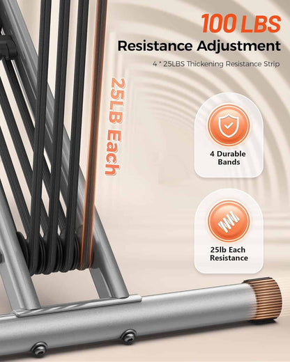 Resistance band system with resistance adjustment details on a beige background