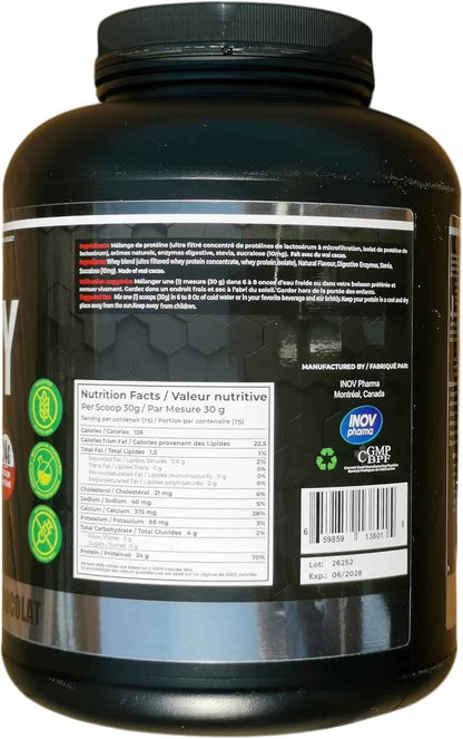 Back label of a supplement container with nutritional information and branding.