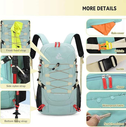 Bseash 40L Waterproof Hiking Backpack with Rain Cover – Lightweight Camping Daypack for Travel, Climbing, Skiing, and Outdoor Adventures FitCore Supply