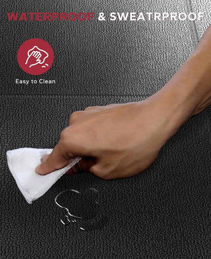 Exercise Equipment Mats – 6-Piece Interlocking Rubber & EVA Foam Tiles (24 sq ft) | Heavy-Duty Non-Slip Home Gym Flooring for Weightlifting, Cardio & Fitness Equipment FitCore Supply