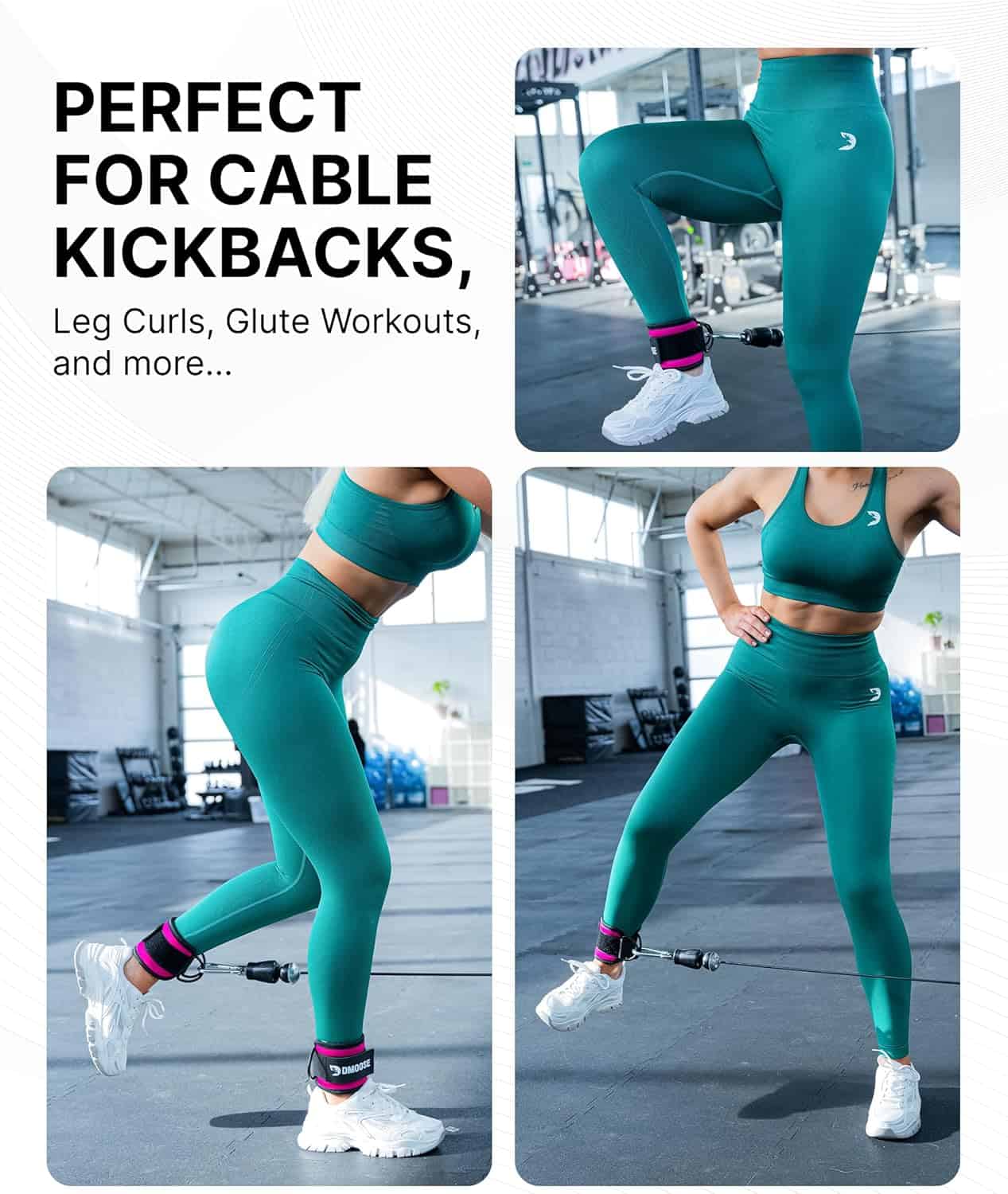 DMoose Ankle Straps for Cable Machines – Glute & Leg Kickback Straps for Gym & Home Use DMoose