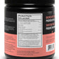 Back label of a supplement container with product facts and branding details.