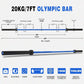 20KG/7FT Olympic bar with detailed measurements on a white background