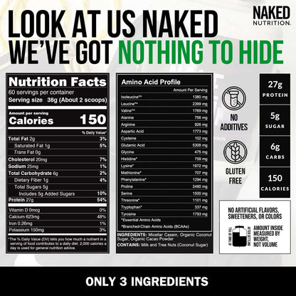 Nutrition label and branding for Naked Nutrition product