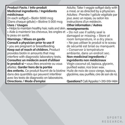 Product label with text on a gray background