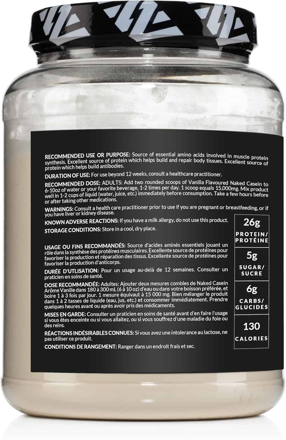 Supplement container with label on a white background