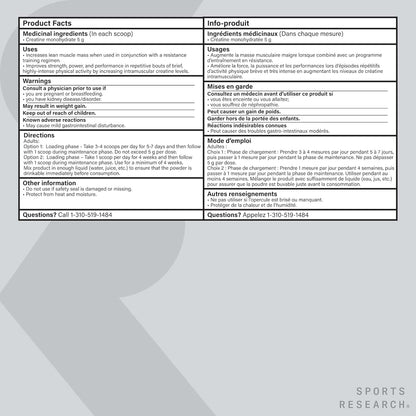 Product label with text on a gray background