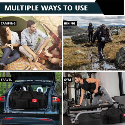 Tactical Gym Bag for Men & Women – 50L Large 3-in-1 Water-Resistant Sports Duffle with Shoe Compartment, Wet Pocket & Backpack Straps ATRIPACK