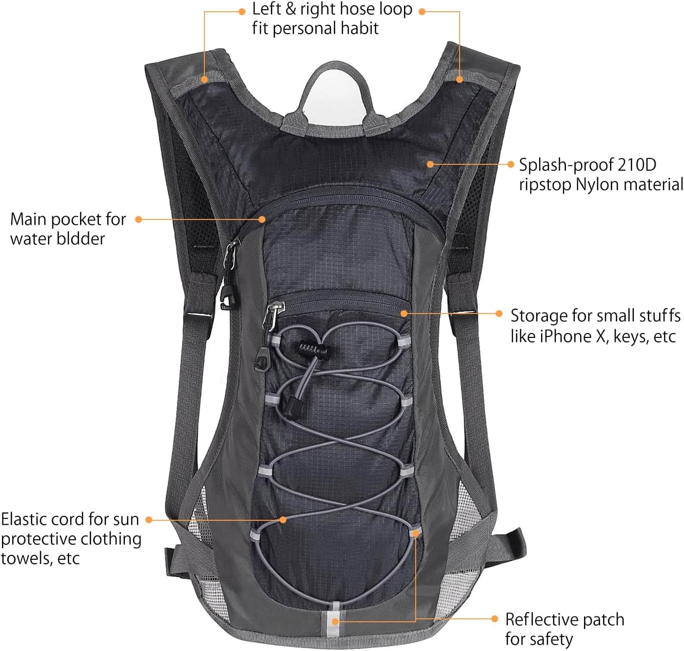 Unigear Hydration Pack Backpack – Lightweight 2L Bladder (70oz) for Running, Hiking, Cycling, Climbing & Camping (Adjustable Fit for Kids & Adults) Unigear