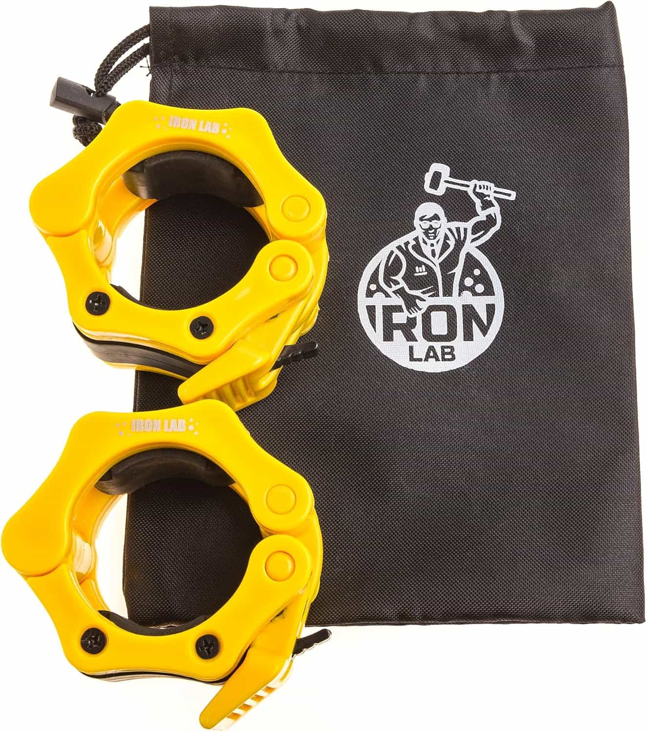 Iron Lab 2-Inch Olympic Barbell Clamps – Pair of Heavy-Duty Quick Release Barbell Collars for Weightlifting, CrossFit & Powerlifting Iron Lab