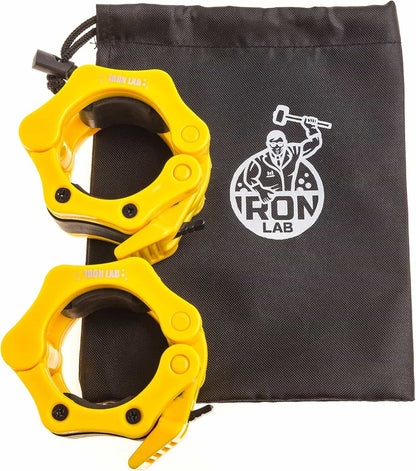 Iron Lab 2-Inch Olympic Barbell Clamps – Pair of Heavy-Duty Quick Release Barbell Collars for Weightlifting, CrossFit & Powerlifting Iron Lab