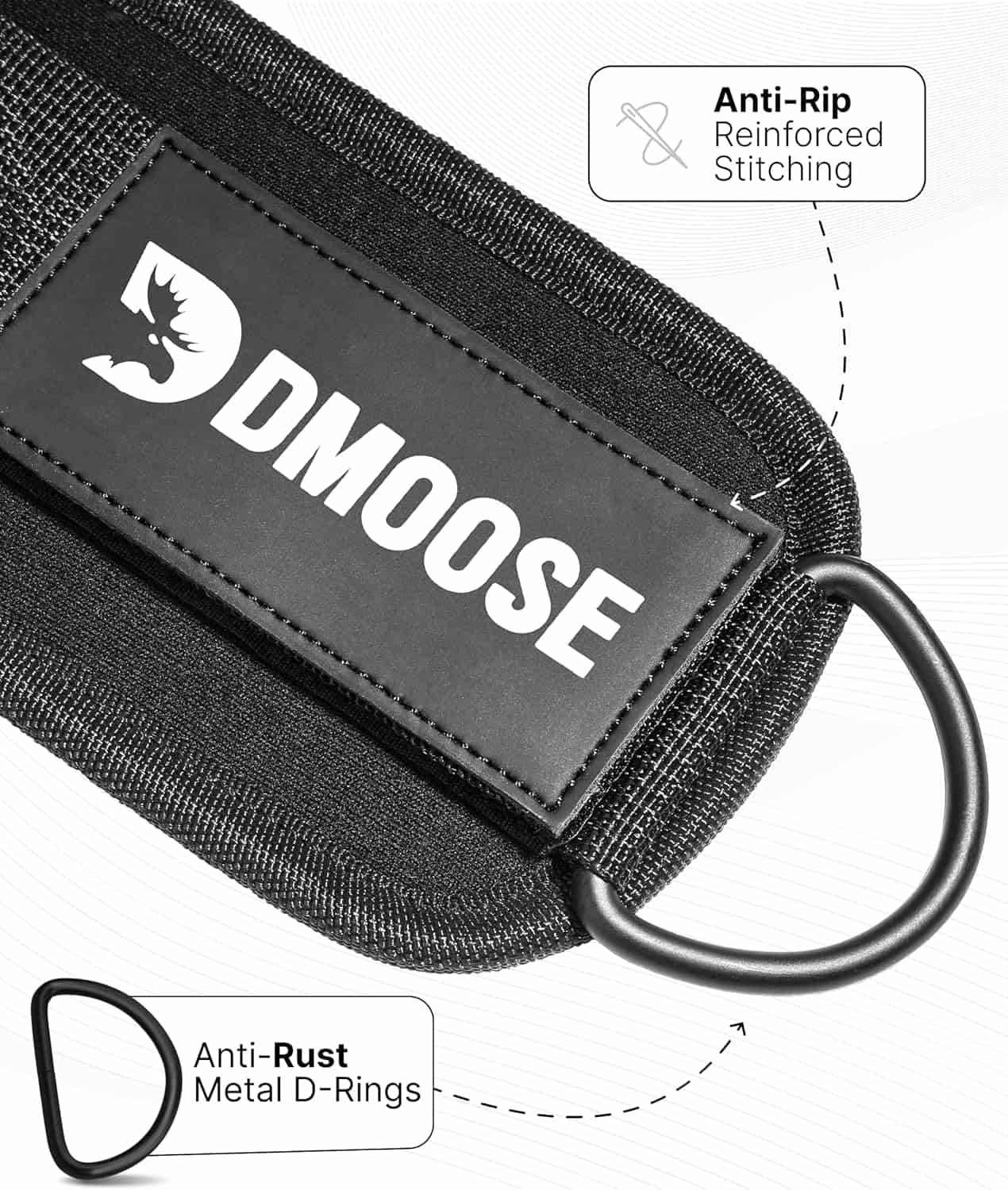 DMoose Ankle Straps for Cable Machines – Glute & Leg Kickback Straps for Gym & Home Use DMoose