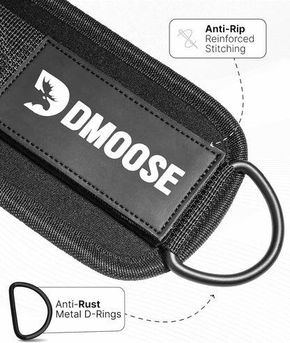 DMoose Ankle Straps for Cable Machines – Glute & Leg Kickback Straps for Gym & Home Use DMoose