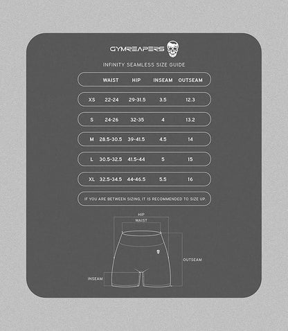 Gymreapers size guide for underwear on a gray background